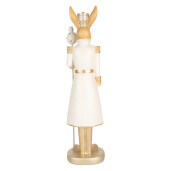 Figurina Iepuras Paste polirasina aurie bej 13x12x47 cm