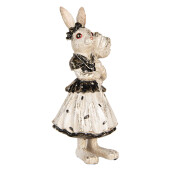 Figurina Iepuras Paste polirasina bej neagra 13x11x30 cm