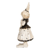 Figurina Iepuras Paste polirasina bej neagra 13x11x30 cm