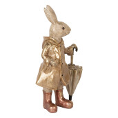 Figurina Iepuras Paste polirasina bej aurie 20x12x33 cm