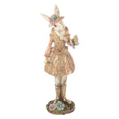 Figurina Iepuras Paste polirasina bej aurie 9x8x26 cm