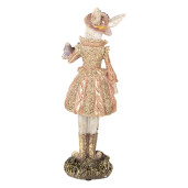 Figurina Iepuras Paste polirasina bej aurie 9x8x26 cm