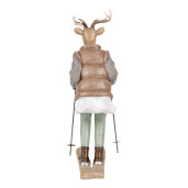 Figurina Ren Craciun polirasina multicolora 16x11x31 cm