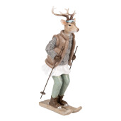 Figurina Ren Craciun polirasina multicolora 16x11x31 cm