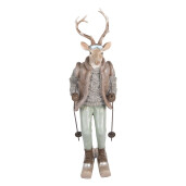 Figurina Ren Craciun polirasina multicolora 16x11x33 cm