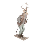 Figurina Ren Craciun polirasina multicolora 16x11x33 cm