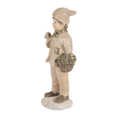 Figurina Baietel Craciun polirasina multicolora 9x7x18 cm