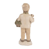 Figurina Baietel Craciun polirasina multicolora 9x7x18 cm
