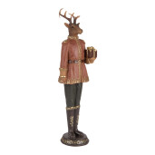 Figurina Ren Craciun polirasina multicolora 11x10x38 cm
