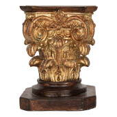 Suport ghiveci flori polirasina maro aurie 12x12x16 cm