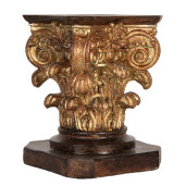 Suport ghiveci flori polirasina maro aurie 12x12x16 cm