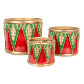 Set 3 Tobe Craciun polirasina multicolora Ø 32x25 cm / Ø 24x19 cm / Ø 18x15 cm