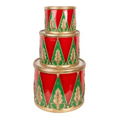 Set 3 Tobe Craciun polirasina multicolora Ø 32x25 cm / Ø 24x19 cm / Ø 18x15 cm