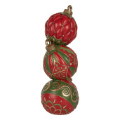 Decoratiune Globuri Craciun polirasina multicolora cu led 14x14x40 cm 