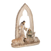 Decoratiune Nasterea Domnului polirasina multicolora 18x7x22 cm