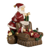 Figurina Mos Craciun polirasina multicolora 17x13x18 cm