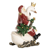 Figurina Mos Craciun, Lebada polirasina multicolora 13x10x16 cm