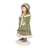 Figurina Craciun Fetita polirasina multicolora 8x9x19 cm