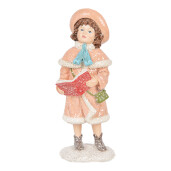 Figurina Fetita Craciun polirasina multicolora 8x9x18 cm