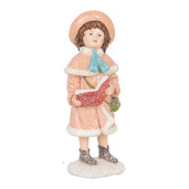 Figurina Fetita Craciun polirasina multicolora 8x9x18 cm