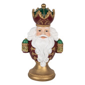 Figurina Mos Craciun polirasina multicolora cu led 15x10x26 cm