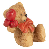 Figurina Ursulet polirasina maro rosie 3x2x4 cm