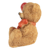 Figurina Ursulet polirasina maro rosie 3x2x4 cm