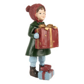 Figurina Craciun Fetita polirasina multicolora 5x5x12 cm