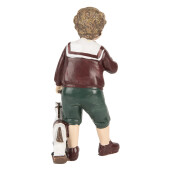 Figurina Craciun Baietel polirasina multicolora 6x5x15 cm