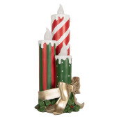 Decoratiune Craciun muzicala cu led Lumanari polirasina multicolora 19x16x41 cm