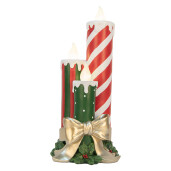 Decoratiune Craciun muzicala cu led Lumanari polirasina multicolora 19x16x41 cm