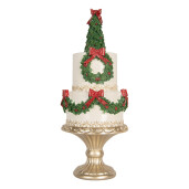 Decoratiune Craciun Tort polirasina multicolora Ø 17x42 cm