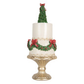 Decoratiune Craciun Tort polirasina multicolora Ø 17x42 cm