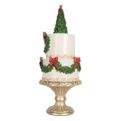 Decoratiune Craciun Tort polirasina multicolora Ø 17x42 cm