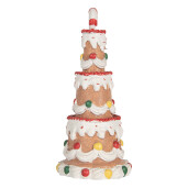 Decoratiune Craciun Tort polirasina multicolora Ø 10x22 cm