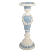 Sfesnic lumanare polirasina albastra alba Ø 10x27 cm