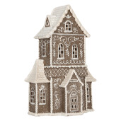 Casuta Turta Dulce polirasina alba maro cu led 23x11x33 cm