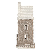 Casuta Turta Dulce polirasina alba maro, led 17x15x35 cm