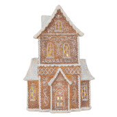 Casuta Turta Dulce polirasina alba maro, led 16x8x23 cm