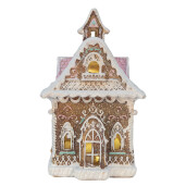 Casuta Turta Dulce polirasina multicolora, led 16x15x25 cm