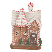 Casuta Turta Dulce polirasina multicolora, led 16x12x23 cm