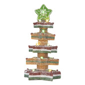 Brad Craciun polirasina multicolora cu led 15x15x29 cm