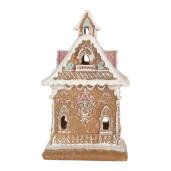 Casuta Turta Dulce polirasina multicolora, led 9x10x15 cm
