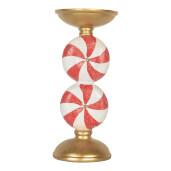 Sfesnic lumanare Craciun polirasina multicolora cu led Ø 10x23 cm