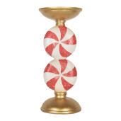 Sfesnic lumanare Craciun polirasina multicolora cu led Ø 10x23 cm