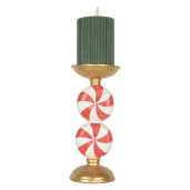 Sfesnic lumanare Craciun polirasina multicolora cu led Ø 10x23 cm