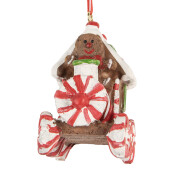 Ornament brad Craciun Trenulet polirasina multicolora 9x5x9 cm
