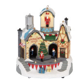 Decoratiune muzicala Craciun polirasina multicolora cu led 20x17x23 cm