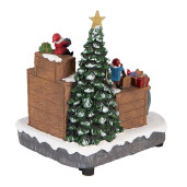 Decoratiune muzicala Craciun polirasina multicolora cu led 20x16x20 cm 