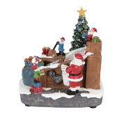 Decoratiune muzicala Craciun polirasina multicolora cu led 20x16x20 cm 